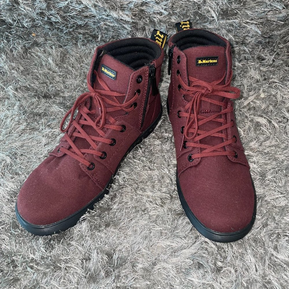 DR MARTENS ROZARYA WOMEN'S CANVAS BOOT Burgundy